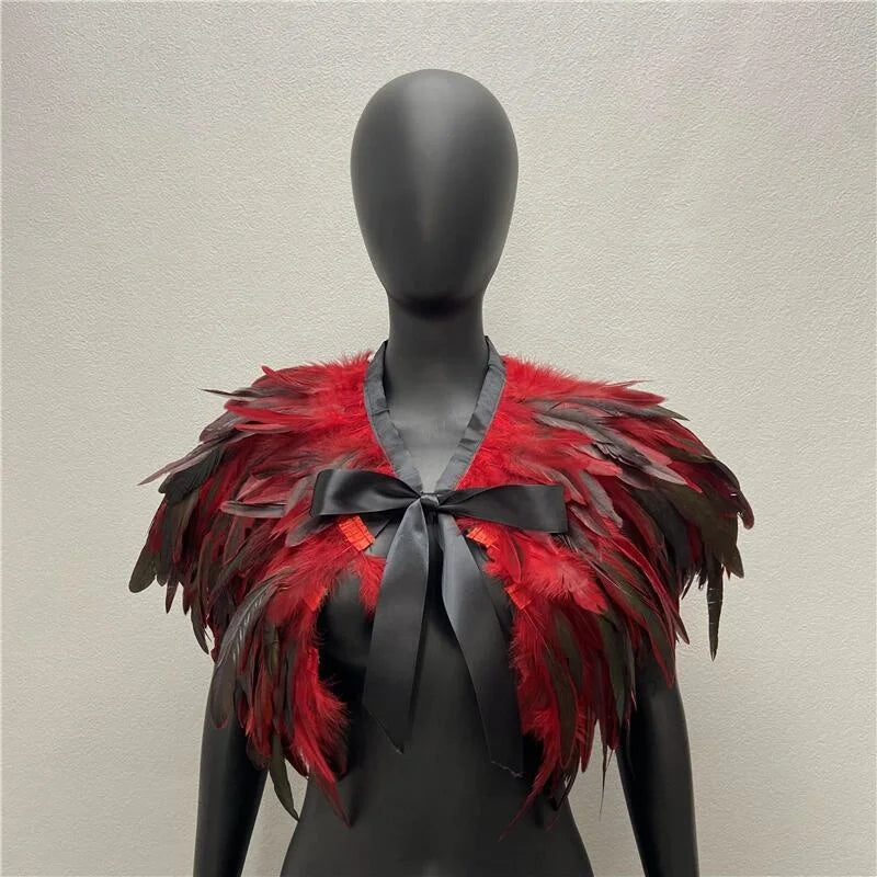 Bold Gothic Feather Shrug Costume