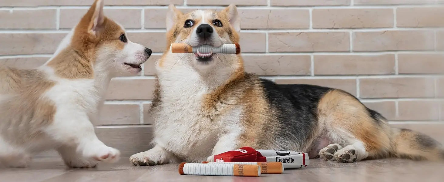 Plush Dog Toys Cigarette Interactive