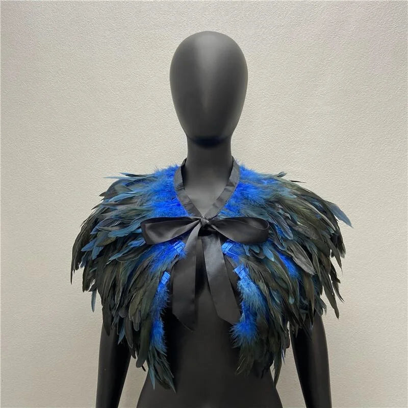 Bold Gothic Feather Shrug Costume