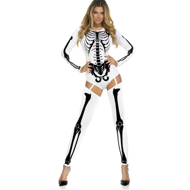 Skull Skeleton Bodysuit Halloween Cosplay