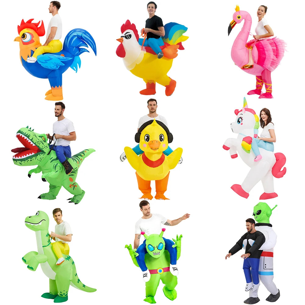 Roaring Anime Dinosaur Inflatable Costume Party Cosplay Halloween For Adult Kids