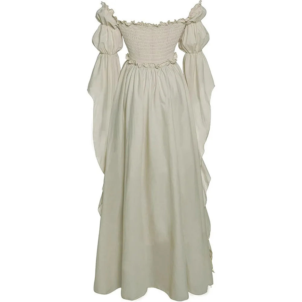 Medieval Gothic Ruffle Dress Long