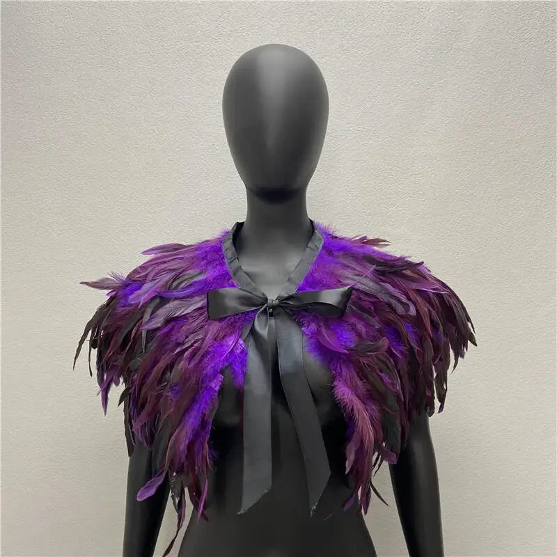 Bold Gothic Feather Shrug Costume