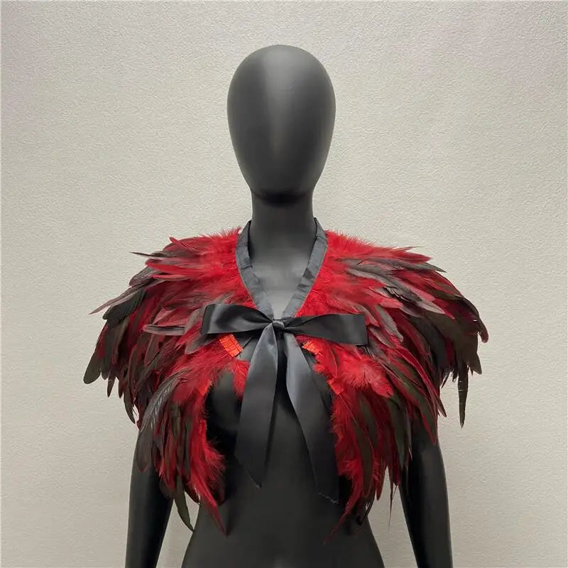 Bold Gothic Feather Shrug Costume