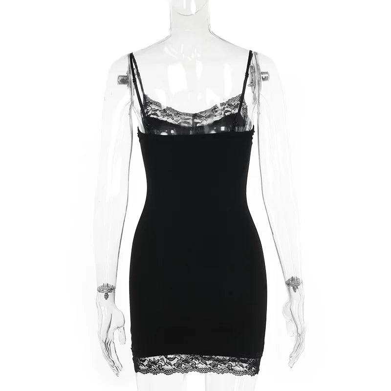 Lace Skull Bodycon Mini Dress