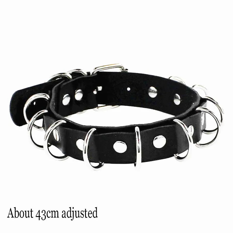 Midnight Rivet Choker Gothic Femme Jewelry
