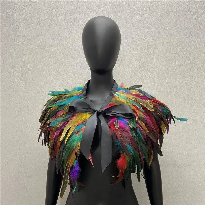 Bold Gothic Feather Shrug Costume