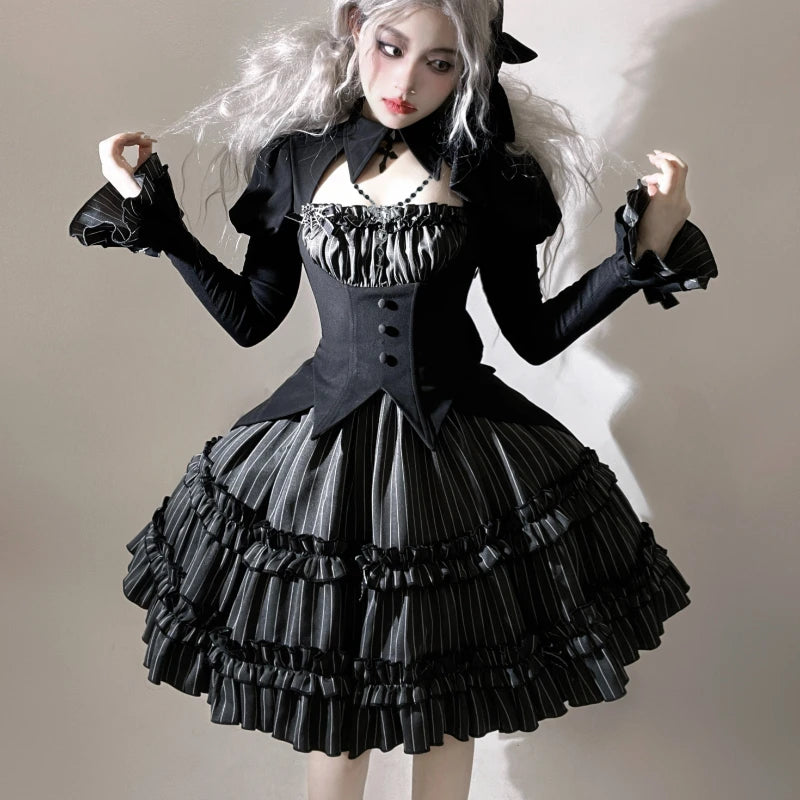 Gothic Dark Stripe Lolita Dress